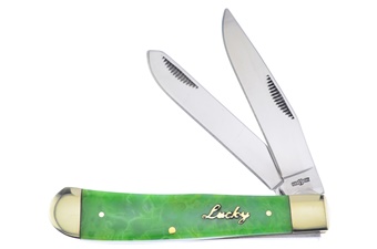 4.25" Uncle Lucky/Steel Warrior Green Swirl Trapper