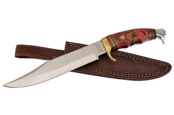 14" Pakkawood Bowie w/Ltr Sheath