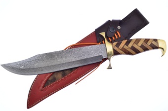 17"Overall Braided Wood Leather Sheath