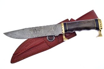 13.25"Overall Brown Sugar Bone Leather Sheath