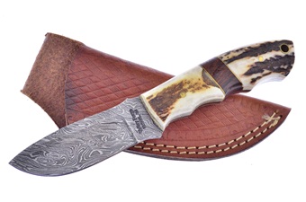 7.5"Vrl Dm Blade Full Tang Stag/Rose