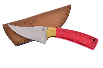 7.25" Red Chainsaw Jig Leather Sheath