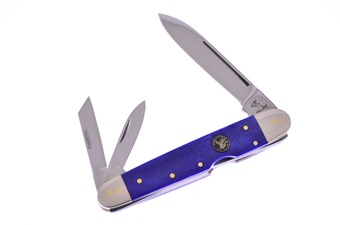 4" Blue Smoothbone Lockback Whittler