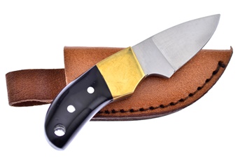 4" Buffalo Horn Thumb Knife w/Sheath