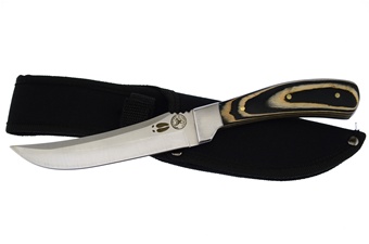 10" Black Pakkawood Deer Track Skinner w/Sheath
