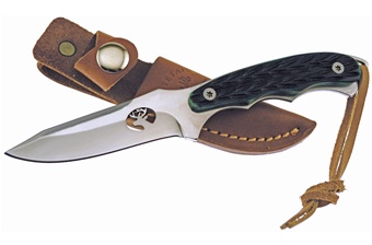 7" Green Pick Bone Skinner w/Sheath