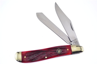 4.5" Red Jig Bone Dogleg Trapper