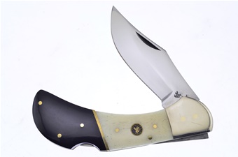 5" White Smoothbone/Buff Horn Folder