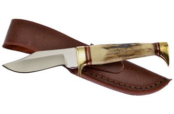 6.5" Stag Bowie w/Leather Sheath