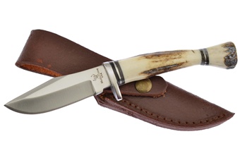 7" Stag Bowie w/Leather Sheath