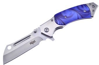 4.625" Blue Swirl Assisted Cleaver