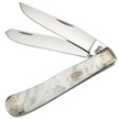 CCN-04294 - Closeout Case Engraved White Pearl Trapper (1pc)