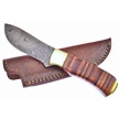 CCN-04350 - Closeout Stacked Leather Damascus Skinner (1pc)