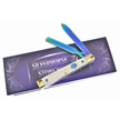 CCN-06508 - Show Sample White Jig Bone Rainbow Titanium Dr Knife(1