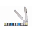 CCN-080167 - Blue Turquoise Mother Of Pearl Stainless Steel Doctor's Knife Spatula