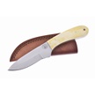 CCN-080641 - White Smoothbone Stainless Steel Skinner w/ Leather Sheath