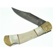 CCN-080672 - White Smoothbone & Mother Of Pearl Damscus Blade Lockback