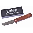 CCN-080877 - Brown Wood Elite Damascus Assisted Tactical