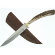 CCN-090376 - Show Sample Stag Stainless Steel Leather Sheath Skinner