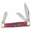 CCN-090454 - Red Pick Bone Hen + Rooster 3-Blade Stockman