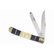 CCN-090704 - Black Pick Bone 440 Stainless Steel Trapper