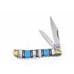 CCN-090966 - Blue Turquoise & Mother Of Pearl Stainless Steel Little Peanut