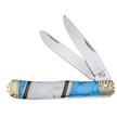 CCN-83234 - Show Sample Blue/Black Turquoise/Mother Of Pearl Trapper (1pc)