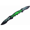 PWT208GN - Green Skull Aluminum Double Bladed Tactical