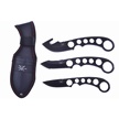 TX-124 - Black Stainless Steel 3pc Hunting Set w/ Sheath