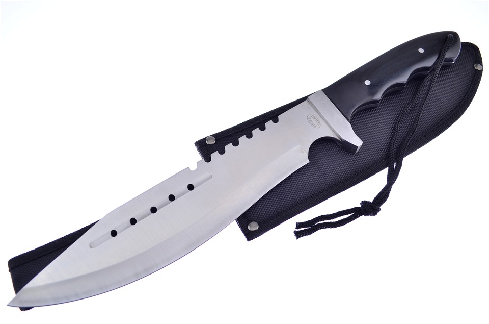 Coltello Frost Cutlery Black Bowie Pakkawood Full Tang Subhilt Caccia 