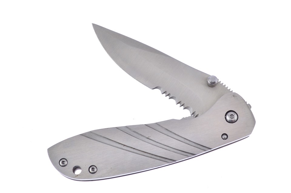 Winchester All Steel Clip Folding Knife, Serrated Edge [31-000312] 