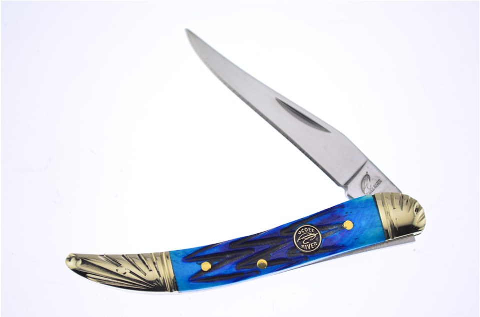 Frost Cutlery Knives Razor Folder Blue Jig Bone OC-551BLJB 